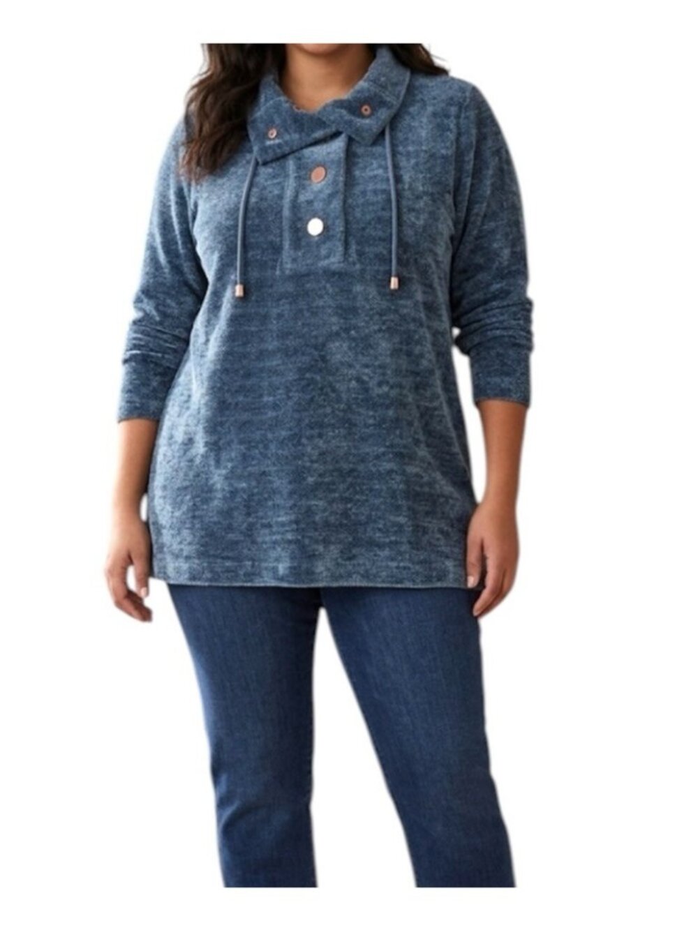 Soft Surroundings St. Germain Chenille Blue Heavenly Soft Pullover Sweater 1X